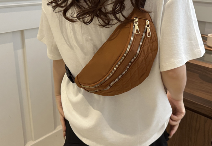 Double Compartment PU Leather Fanny Pack