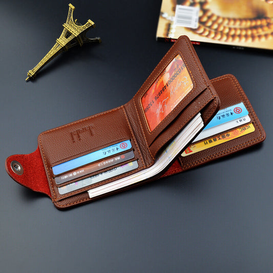 Portefeuille Homme Cuir Texturé — Multi-Cartes & Grande Capacité