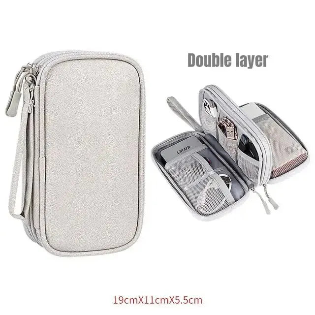 Pochette Organisateur de Câbles – Double ou Simple Couche, Imperméable & Compacte