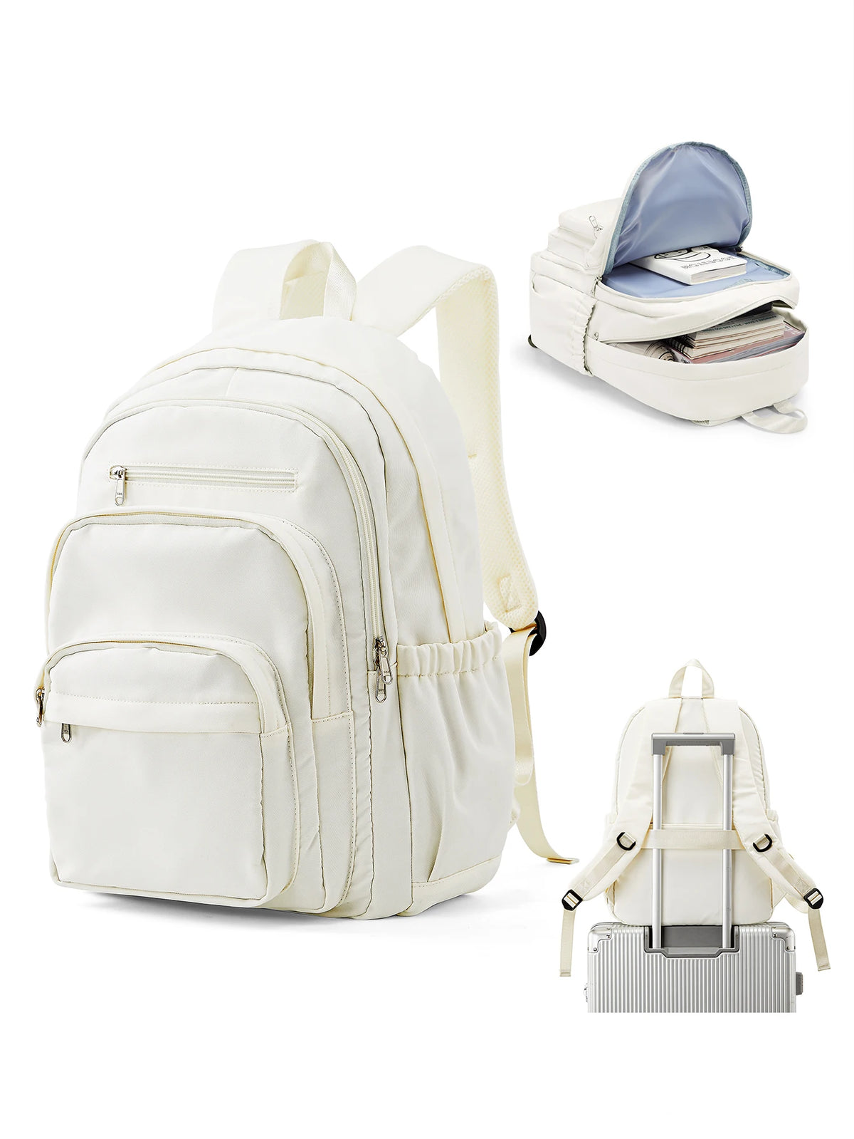 Premium Nylon Teen Backpack – Multi-Pocket, School and Travel, Casual Chic Style