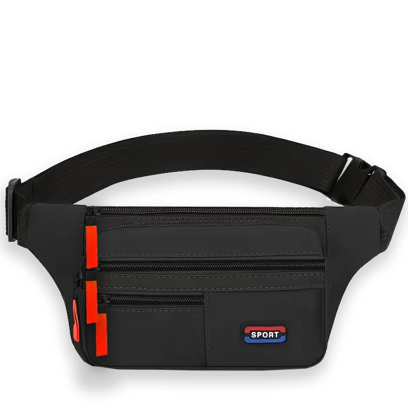 Waterproof Sports Fanny Pack — Unisex, multi-pocket, ideal for hiking and running