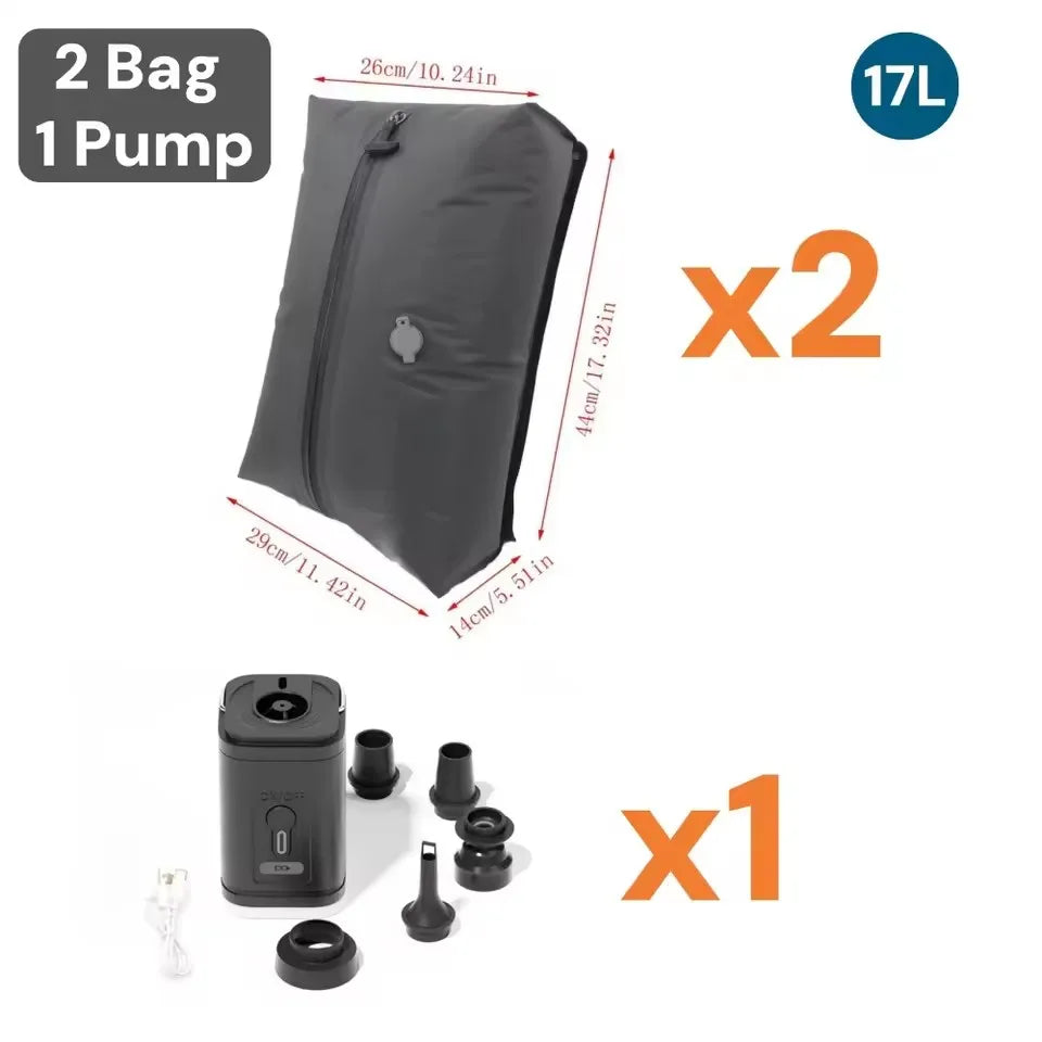 Sac de Compression Sous Vide 17L – Rangement Vêtements & Voyage, Avec ou Sans Pompe