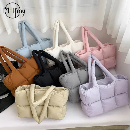 Sac Fourre-Tout Matelassé à Carreaux – Grande Capacité, Imperméable & Style Rétro