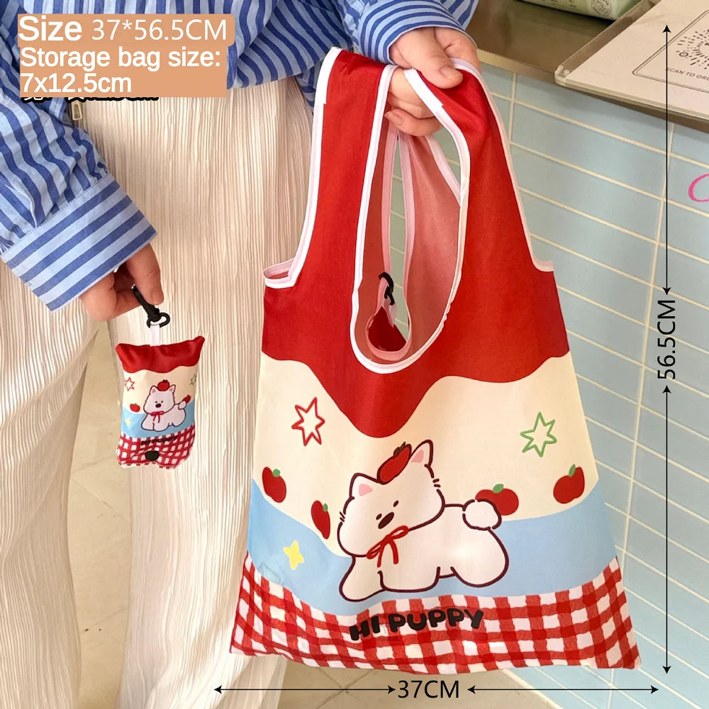 Foldable Eco-Friendly Tote Bag Large Capacity – Reusable & Cute Shopping Bag