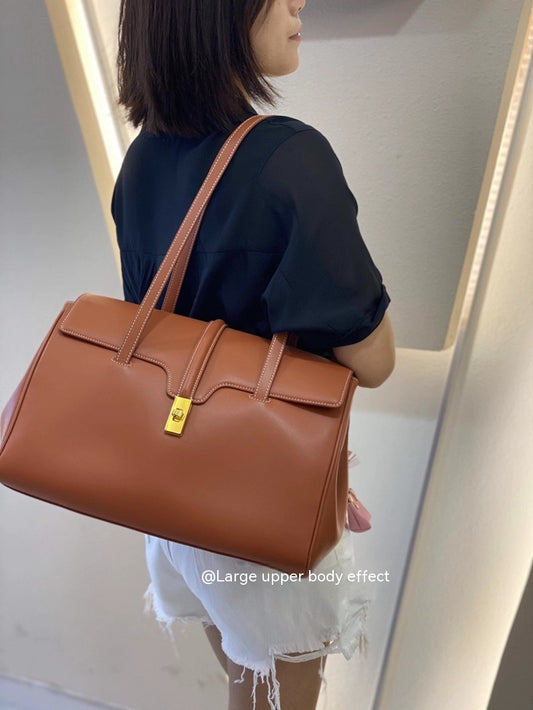 Large Capacity Cowhide Leather Tote Bag