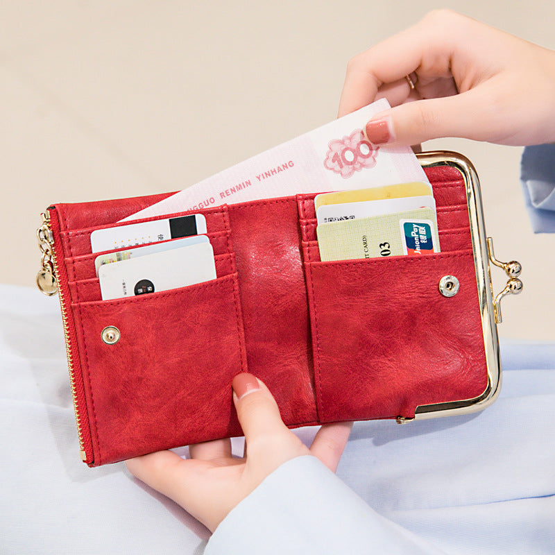 Portefeuille Femme Rétro — Porte-Monnaie, Cartes & Billets