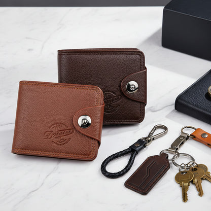 Portefeuille Homme Cuir Texturé — Multi-Cartes & Grande Capacité