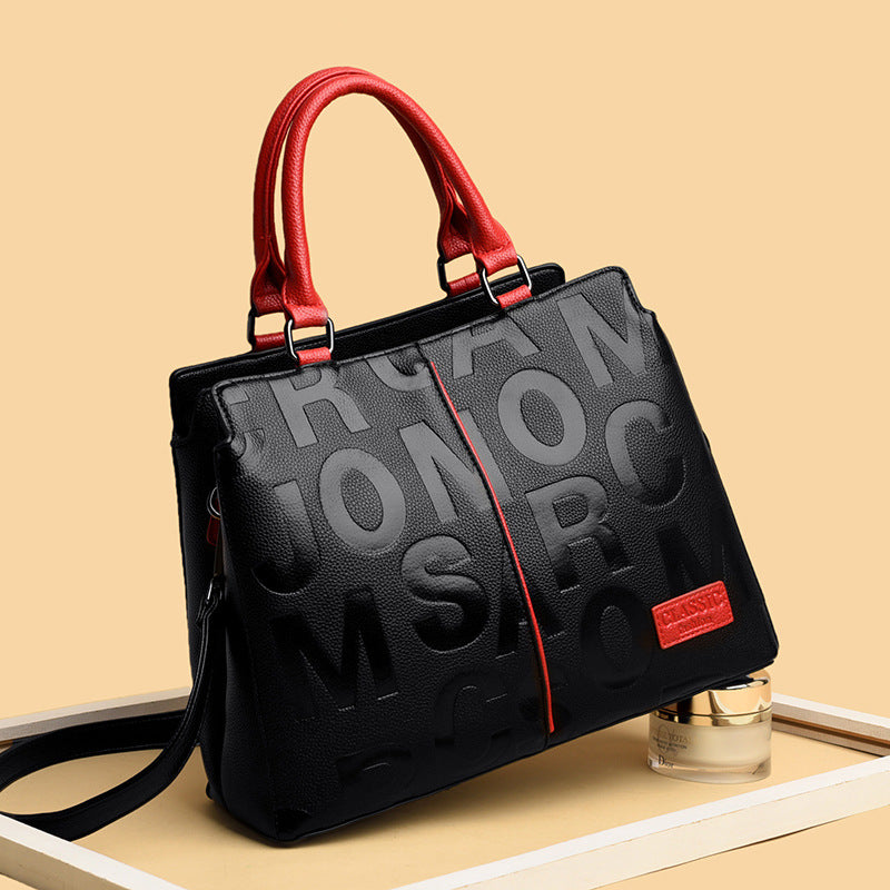 Sac à Main Femme Bicolore Grande Capacité en Cuir PU