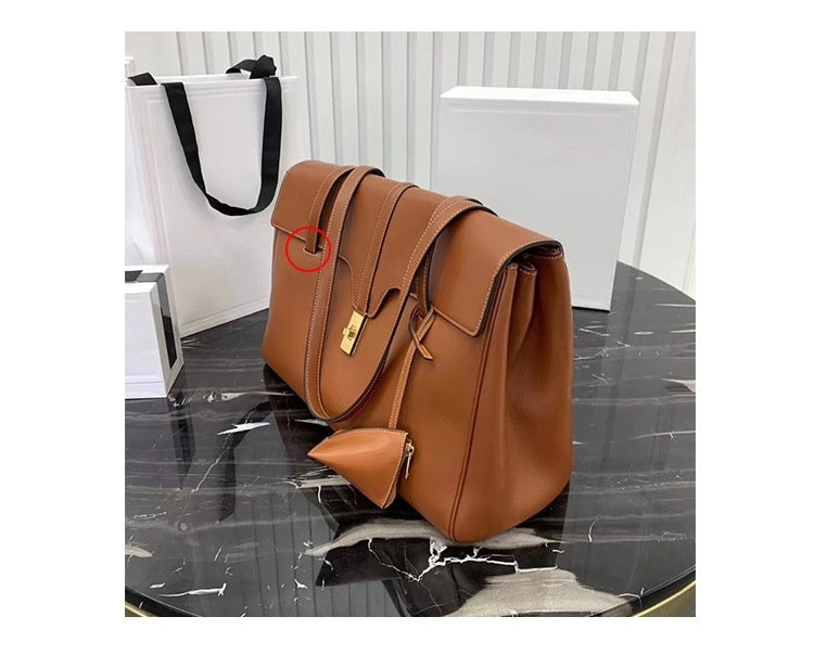 Sac Fourre-tout en Cuir de Vache de Grande Capacité