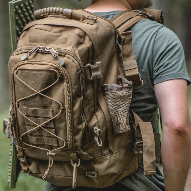 Extendable Tactical Backpack 40–65L – MOLLE System | Laptop Compartment & Water Bladder Pocket | Hiking, Camping & Hunting | 8 Colors