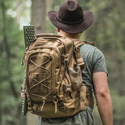 Extendable Tactical Backpack 40–65L – MOLLE System | Laptop Compartment & Water Bladder Pocket | Hiking, Camping & Hunting | 8 Colors