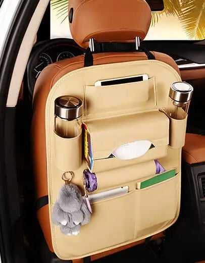 Organisateur de Siège Arrière Voiture Multifonction en Cuir PU