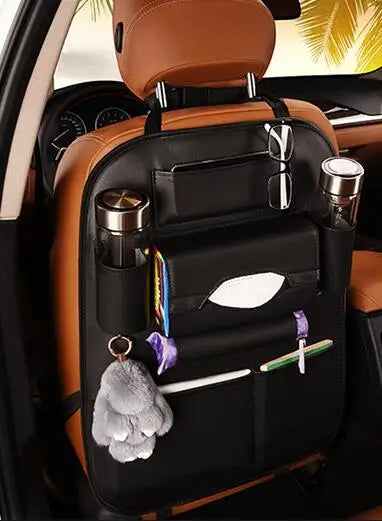 Organisateur de Siège Arrière Voiture Multifonction en Cuir PU