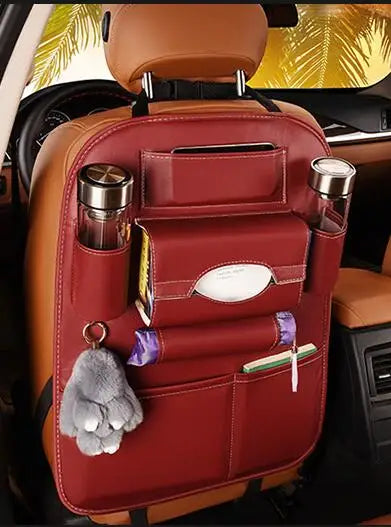 Organisateur de Siège Arrière Voiture Multifonction en Cuir PU