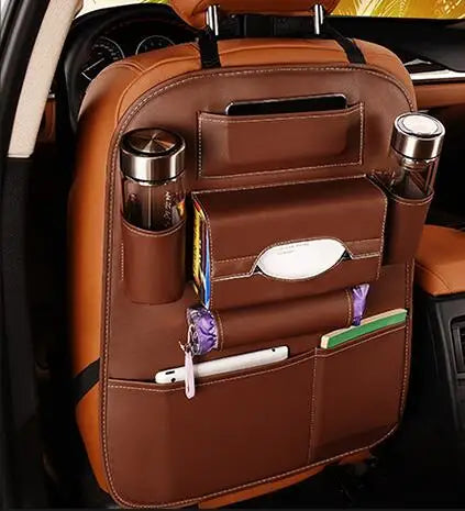 Organisateur de Siège Arrière Voiture Multifonction en Cuir PU