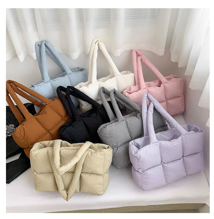 Sac Fourre-Tout Matelassé à Carreaux – Grande Capacité, Imperméable & Style Rétro