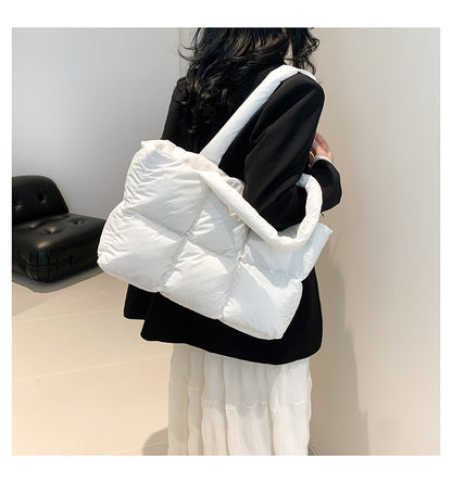 Sac Fourre-Tout Matelassé à Carreaux – Grande Capacité, Imperméable & Style Rétro