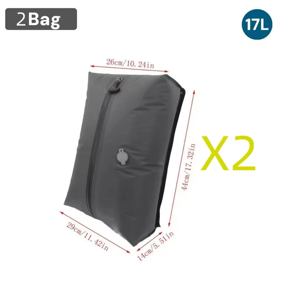 Sac de Compression Sous Vide 17L – Rangement Vêtements & Voyage, Avec ou Sans Pompe