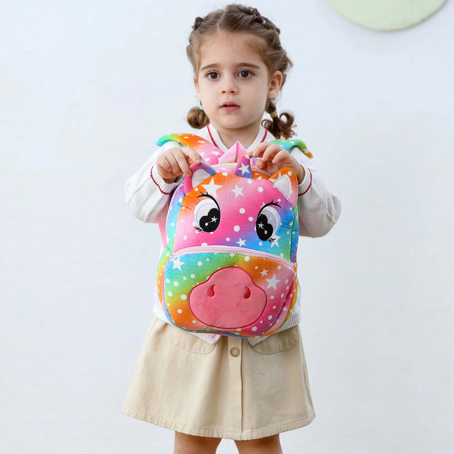 Sac à Dos Enfant Animaux – Canard, Vache, Grenouille – Grande Capacité, École et Voyage