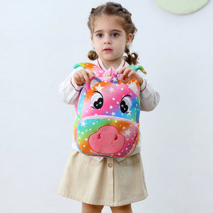 Sac à Dos Enfant Animaux – Canard, Vache, Grenouille – Grande Capacité, École et Voyage