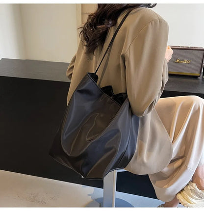 Sac Seau Fourre-Tout Minimaliste – Grande Capacité, Style Rétro pour Femme