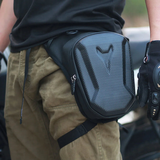 Waterproof Motorcycle Drop Leg Bag – Hard EVA Shell, Reflective