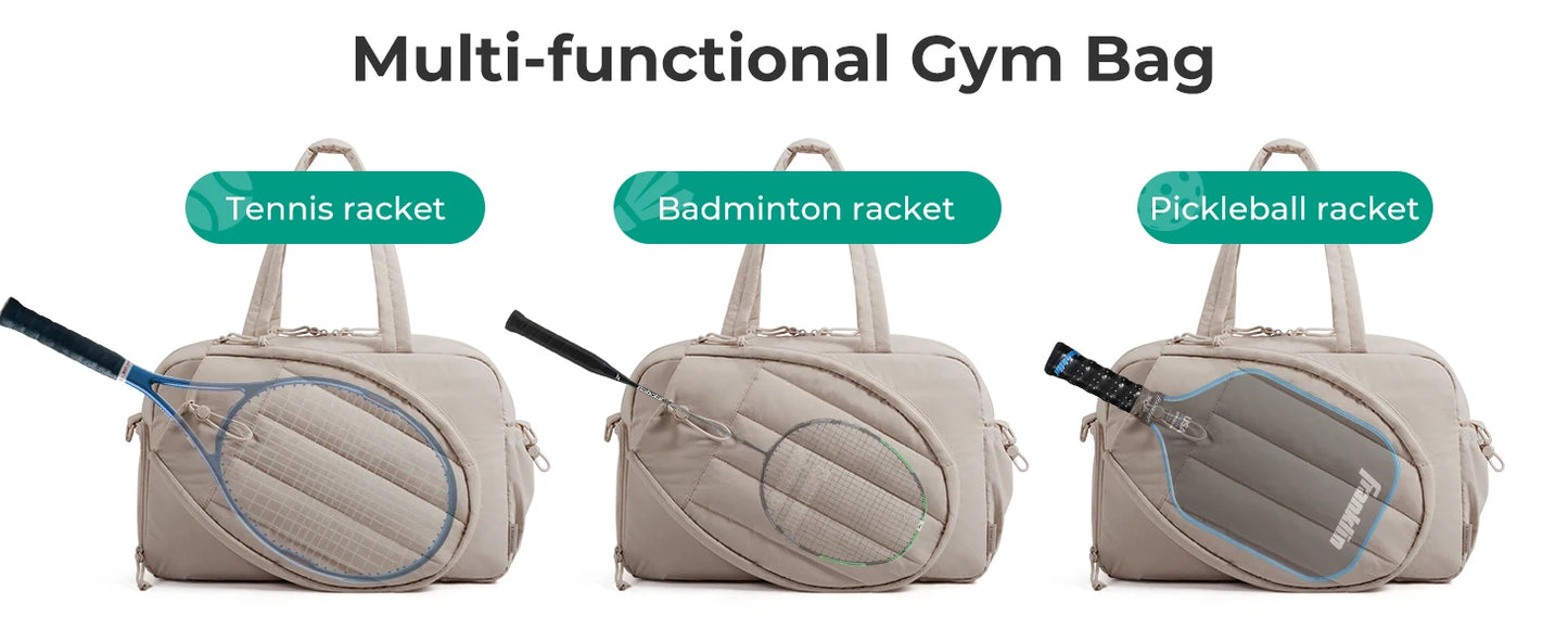 Sac de sport femme 35L – Tennis, Pickleball, Badminton, Gym & Voyage avec compartiment chaussures