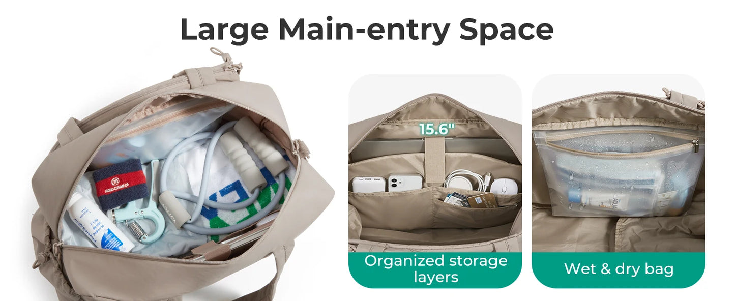 Sac de sport femme 35L – Tennis, Pickleball, Badminton, Gym & Voyage avec compartiment chaussures