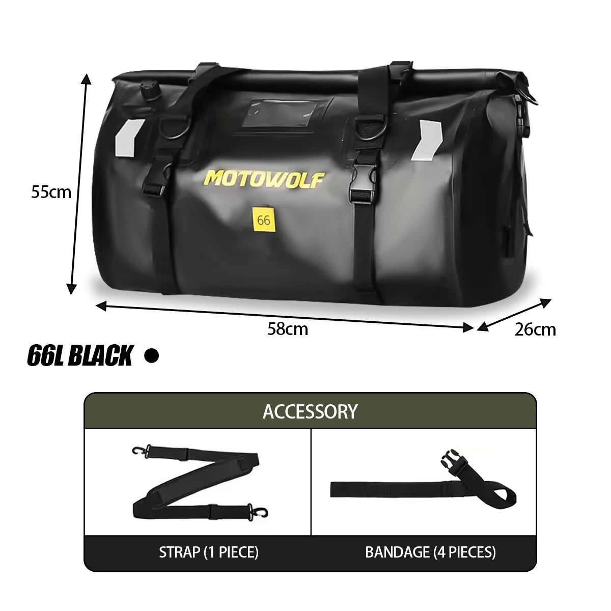 Waterproof Motorcycle Tail Bag - 20L to 100L