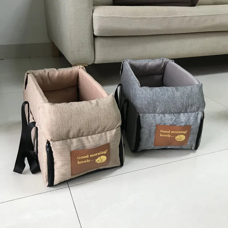 Dog & Cat Car Seat Bed – Portable & Washable | Car Safety | Sizes S & L | Chihuahua