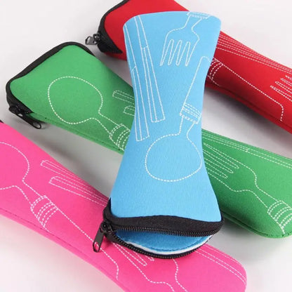 Portable Fabric Cutlery Pouch – Travel & Picnic Cutlery Storage