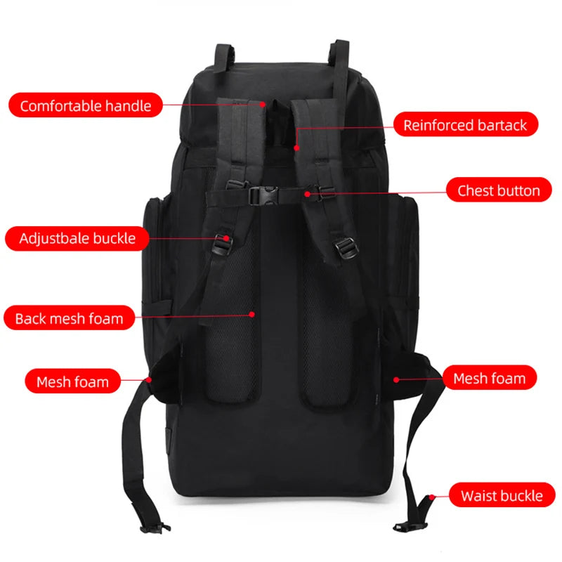 Scione 80L–130L Backpack – Hiking, Camping & Trekking