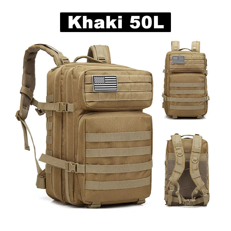 50L Waterproof Tactical Backpack - Large Capacity Multifunction | Travel, Hiking & Outdoor Sports | Unisex