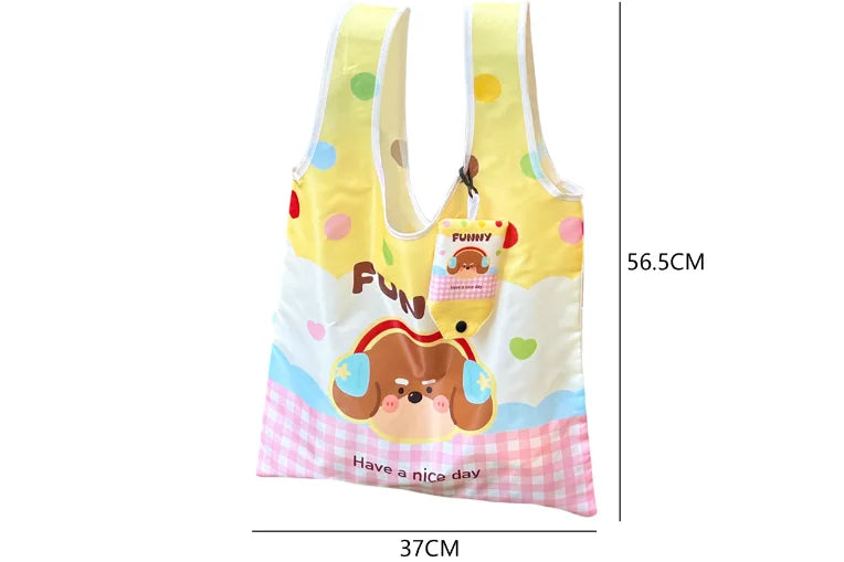 Foldable Eco-Friendly Tote Bag Large Capacity – Reusable & Cute Shopping Bag