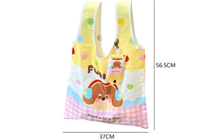 Foldable Eco-Friendly Tote Bag Large Capacity – Reusable & Cute Shopping Bag