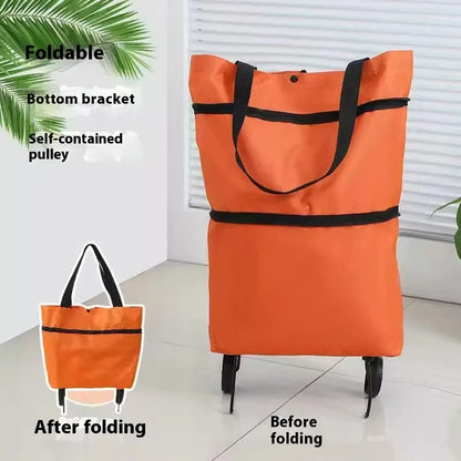 Foldable Eco Shopping Trolley Bag with Wheels – Large Capacity Shopping Cart