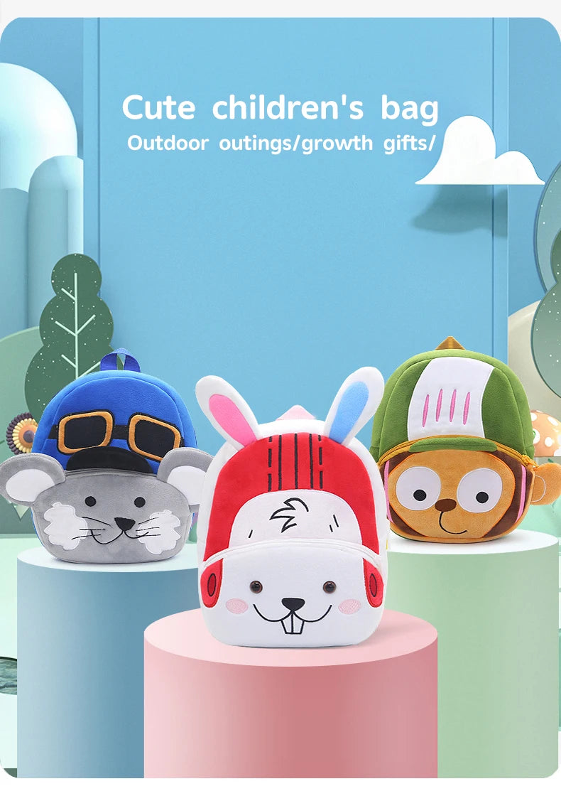 Mini Sac à Dos Peluche Enfant – Animaux Sportifs Cartoon | Fille & Garçon | 1 à 4 Ans | 9 Motifs Rigolos