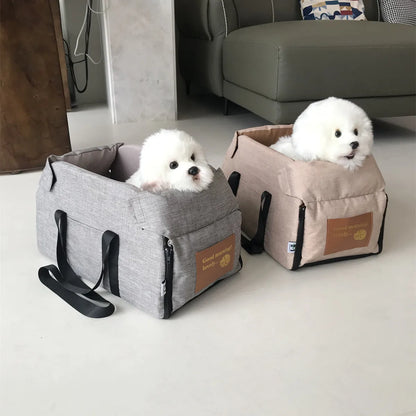 Dog & Cat Car Seat Bed – Portable & Washable | Car Safety | Sizes S & L | Chihuahua