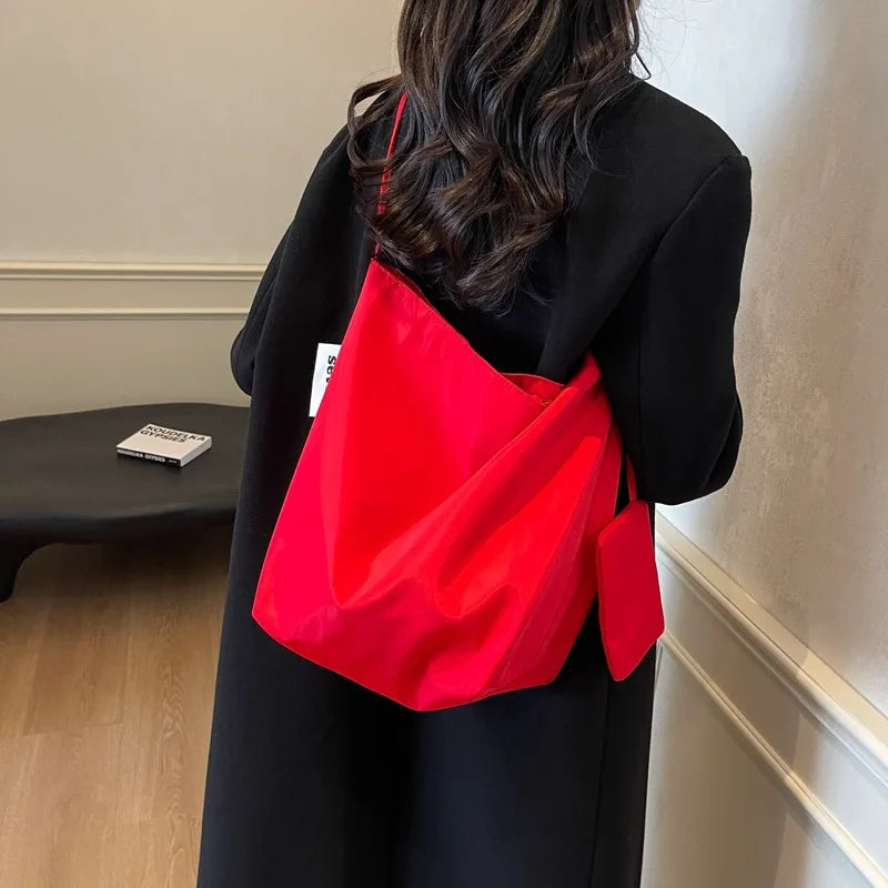 Sac Seau Fourre-Tout Minimaliste – Grande Capacité, Style Rétro pour Femme