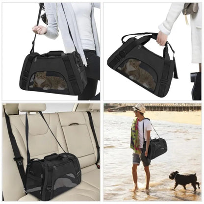 Breathable Mesh Cat & Dog Carrier – Foldable | Sizes S, M & L | Travel & Outdoor