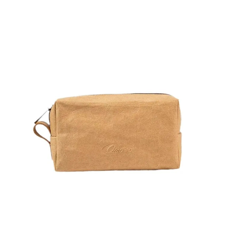 Trousse de maquillage écologique en papier kraft – Imperméable & Doublure douce