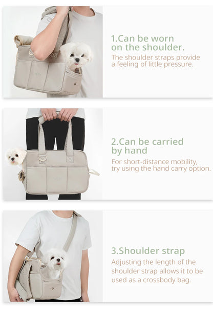 Sac de Transport pour Animaux – Chats & Petits Chiens, Coton Doux, Bandoulière