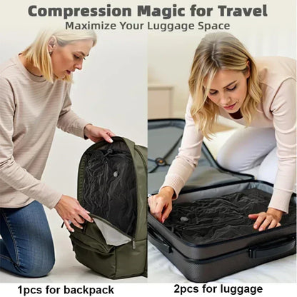 Sac de Compression Sous Vide 17L – Rangement Vêtements & Voyage, Avec ou Sans Pompe
