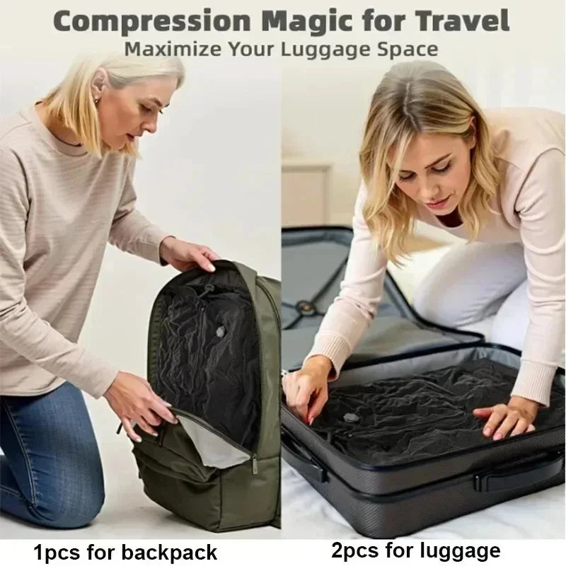 Sac de Compression Sous Vide 17L – Rangement Vêtements & Voyage, Avec ou Sans Pompe