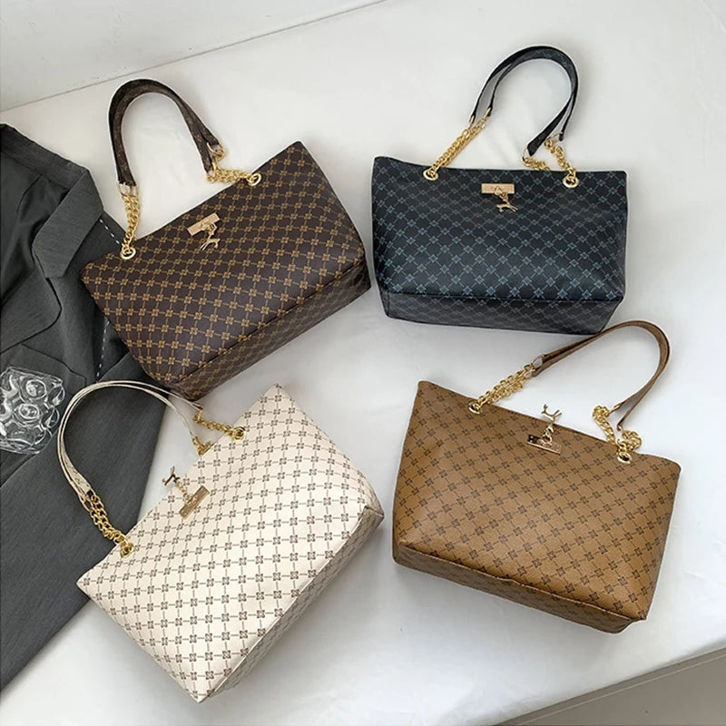 Soft leather tote bag – Large capacity with accessories