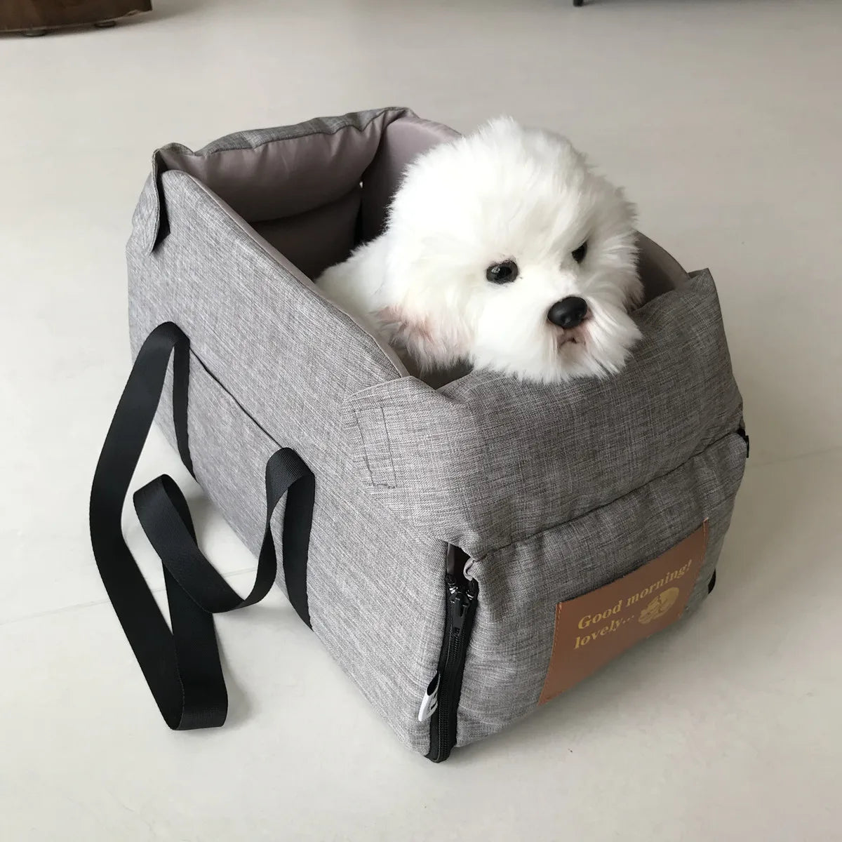 Dog & Cat Car Seat Bed – Portable & Washable | Car Safety | Sizes S & L | Chihuahua