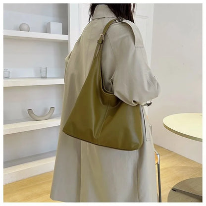 Sac Tote Rétro Femme en Cuir PU - Grande Capacité