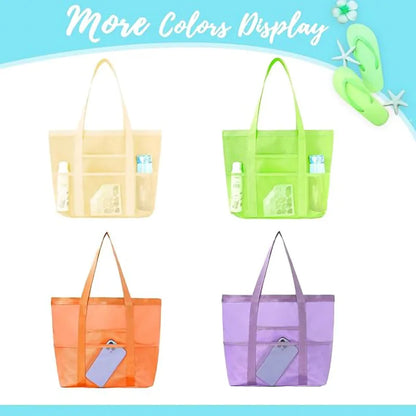 Large Capacity Mesh Beach Bag – Multifunctional | Pool & Travel Shoulder Bag | Swimsuit Storage | 8 Colors