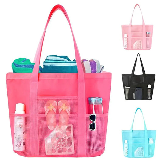 Sac de Plage Mesh Grande Capacité – Multifonction | Sac À Épaule Piscine & Voyage | Rangement Maillot | 8 Couleurs