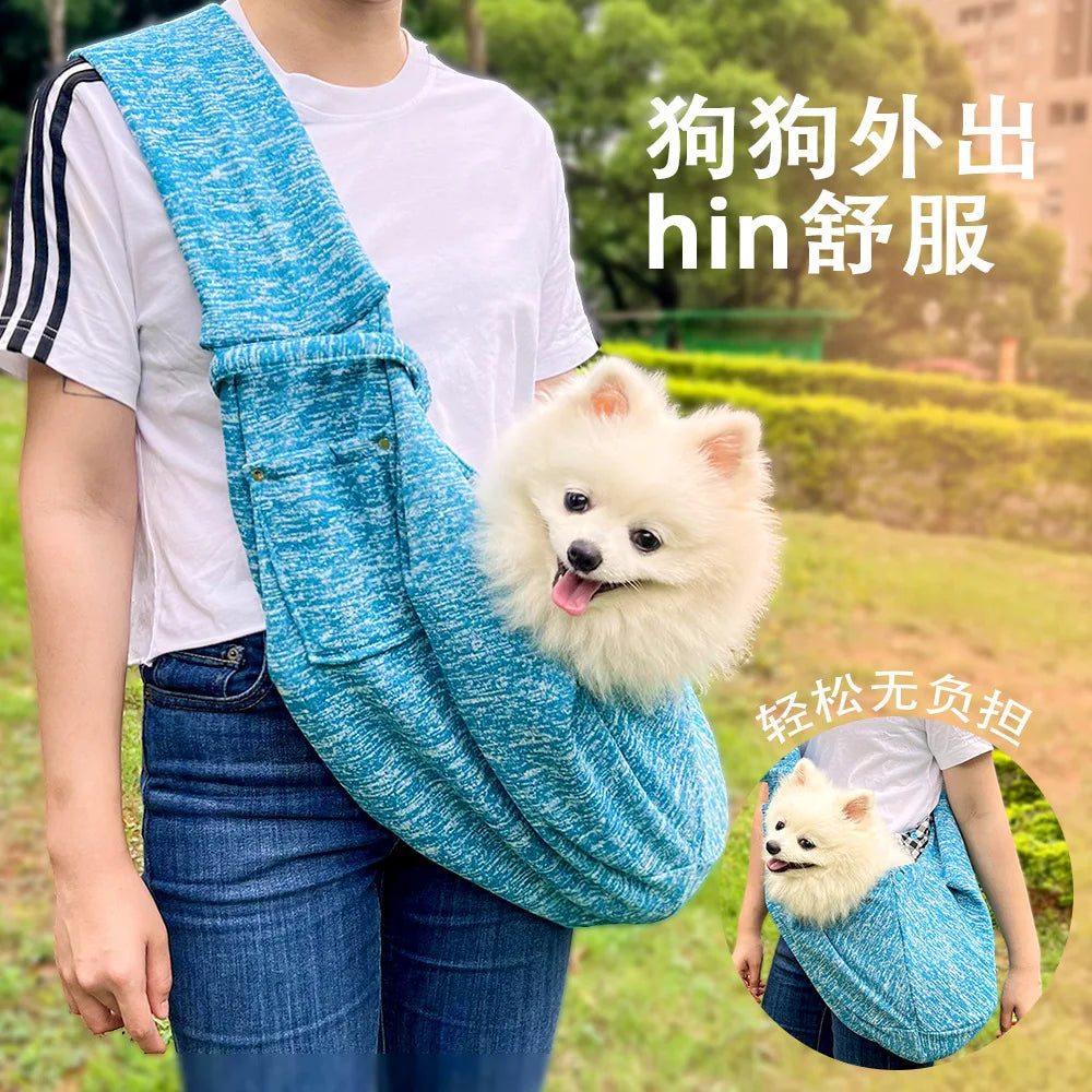 Sling Transporteur Bandoulière en Toile Chien & Chat – Mains Libres | Jusqu’à 7,5 kg | Chihuahua, Caniche & Teddy